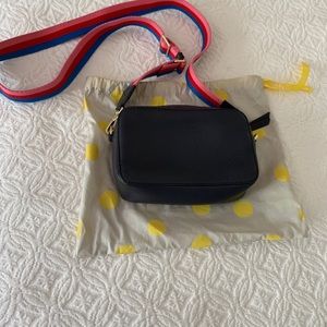 Boden Navy Leather Crossbody Bag